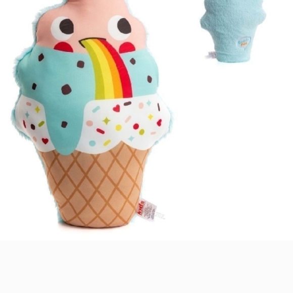 PillowPals Cool Touch Super Soft Comfy Fabric Squishy Plush Ice Cream Pillow NWT - Picture 3 of 6